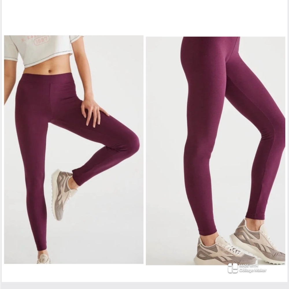 Perfect Plum Mid rise Perfect Cotton Leggings Small NWT